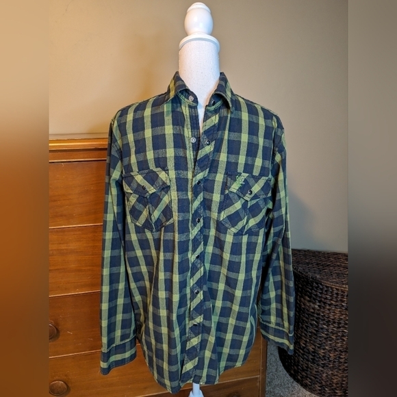 Realtree Other - Realtree Button Up Snaps Long Sleeve Lightweight Plaid Shirt Mens Medium